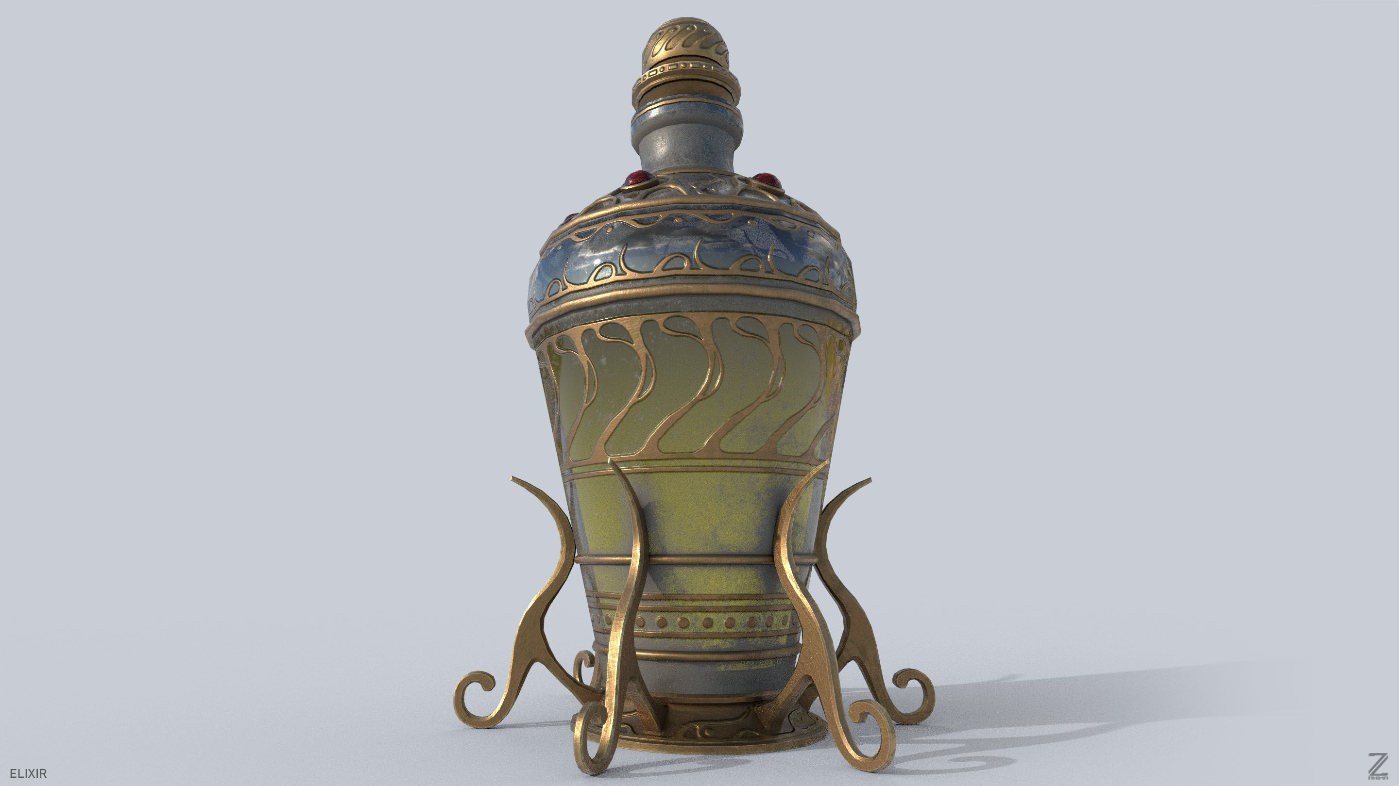 Elixir Low-poly 3D model_4