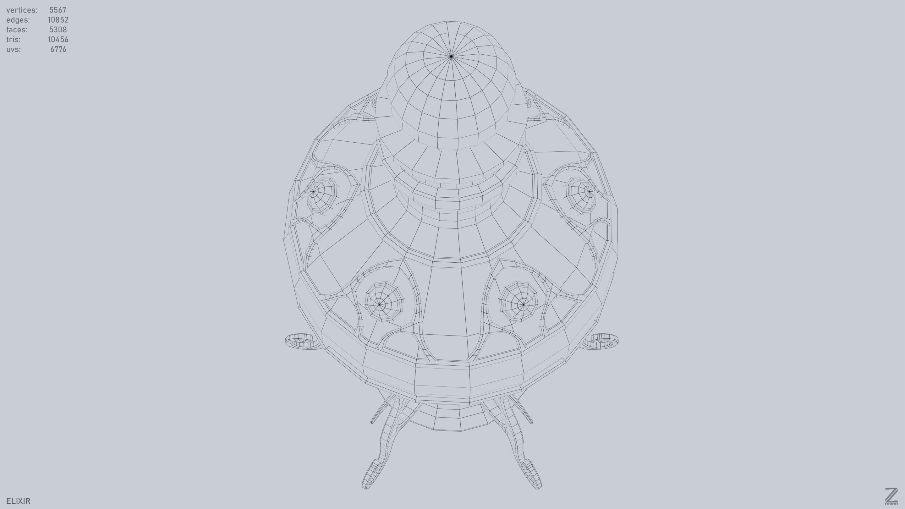 Elixir Low-poly 3D model_14