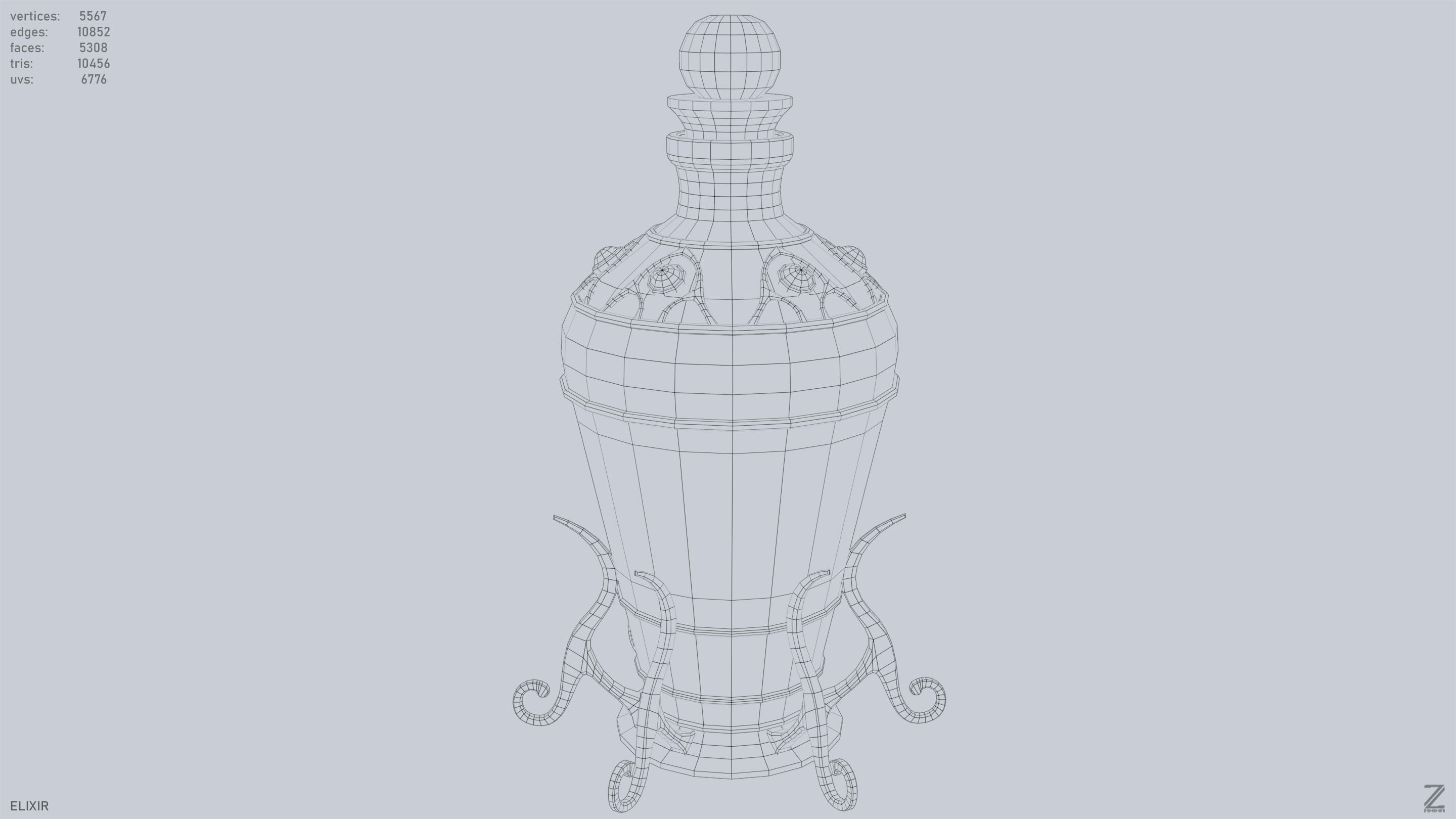 Elixir Low-poly 3D model_15