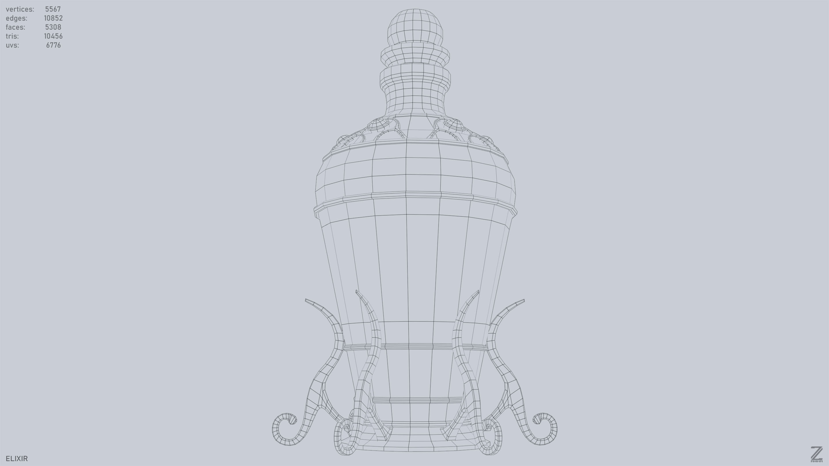 Elixir Low-poly 3D model_12