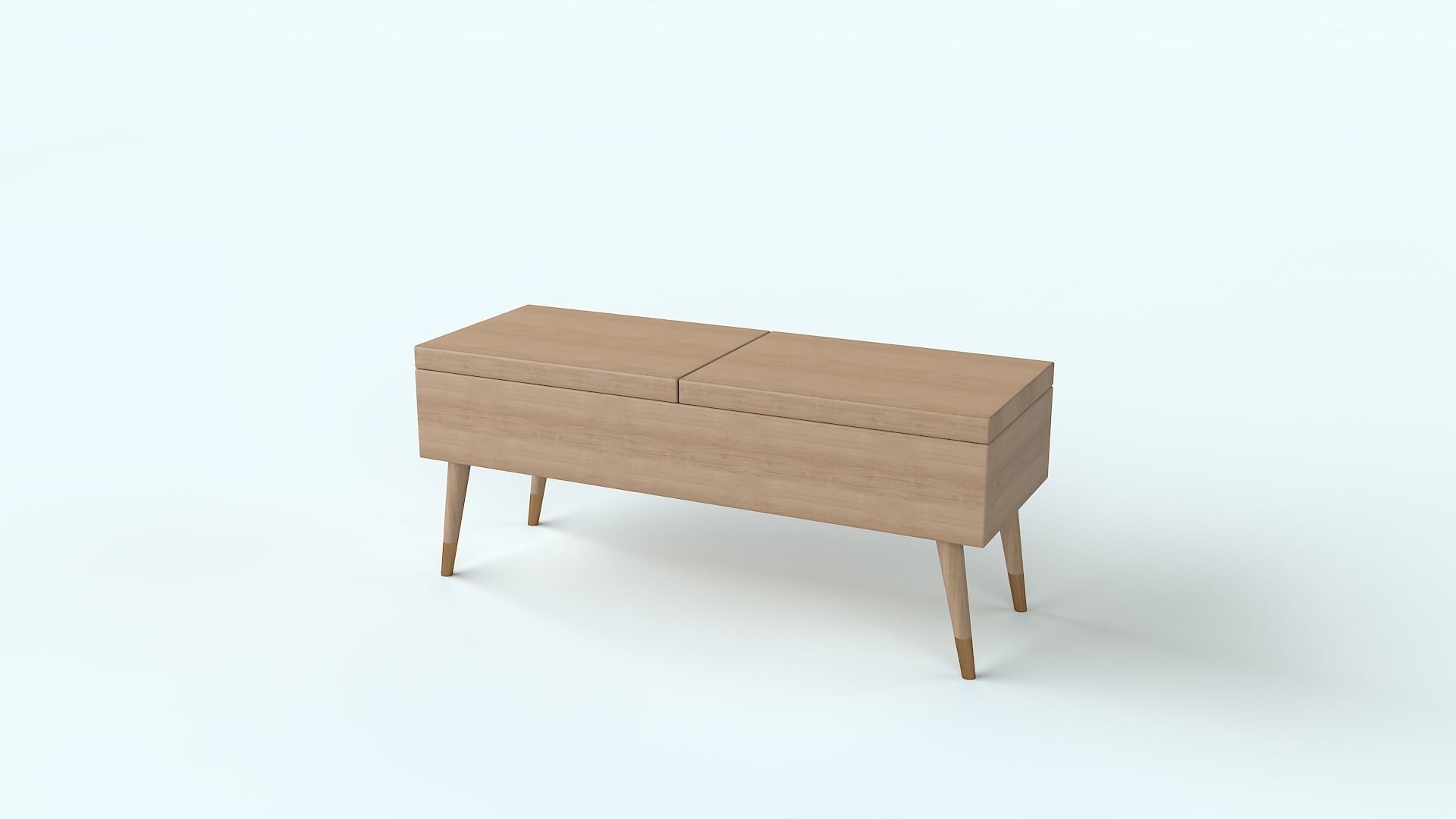 Wardrobe wooden side table with two drawers Low-poly 3D model