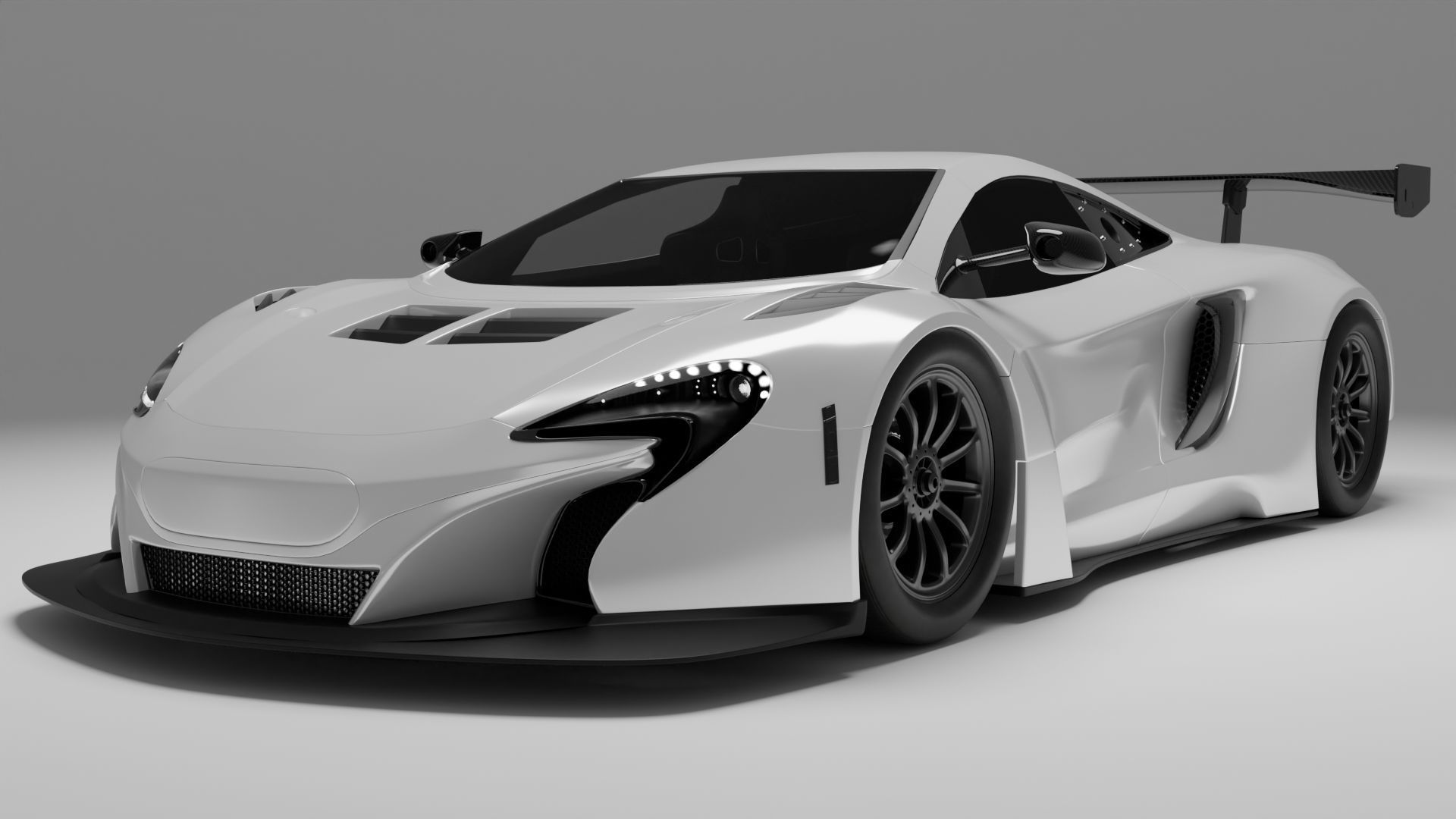 McLaren P1 Race Spec High-Poly 3D Model Low-poly 3D model_1