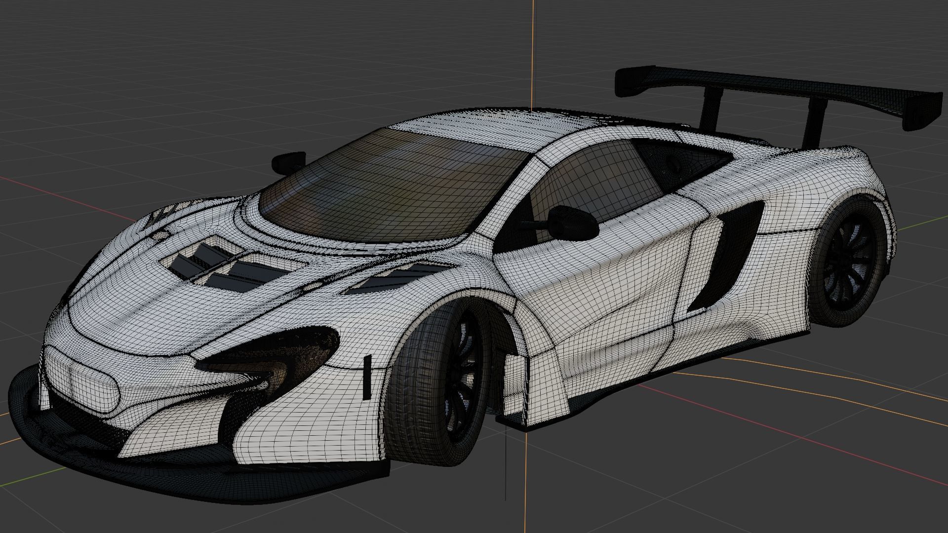 McLaren P1 Race Spec High-Poly 3D Model Low-poly 3D model_8