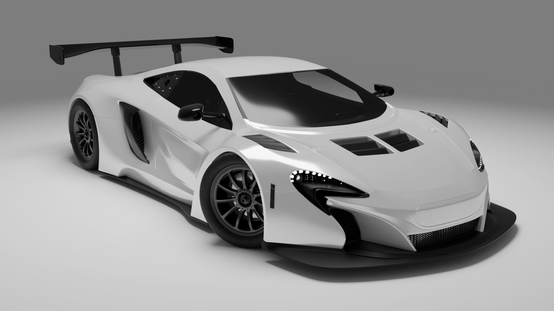 McLaren P1 Race Spec High-Poly 3D Model Low-poly 3D model_5