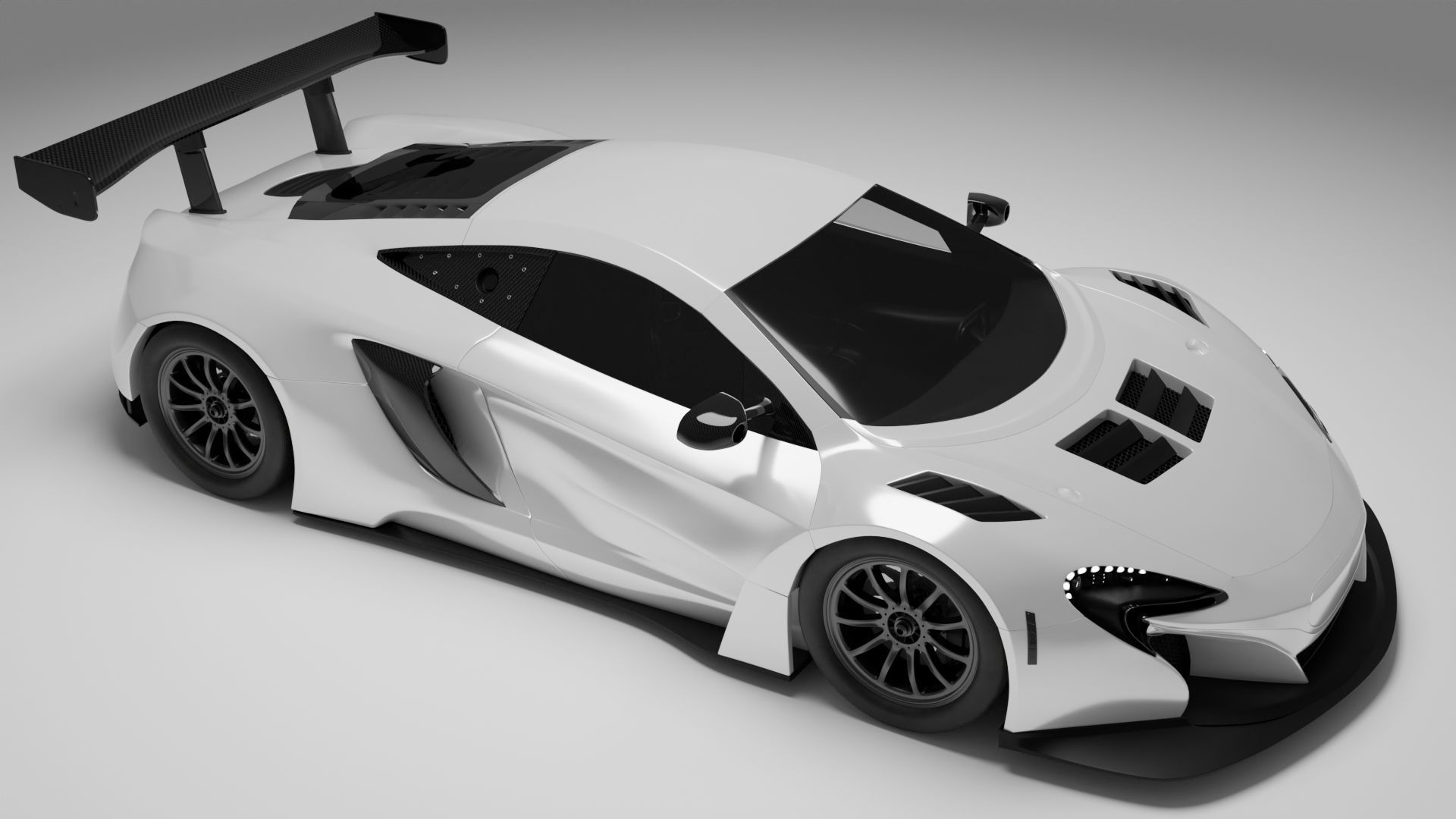 McLaren P1 Race Spec High-Poly 3D Model Low-poly 3D model_3