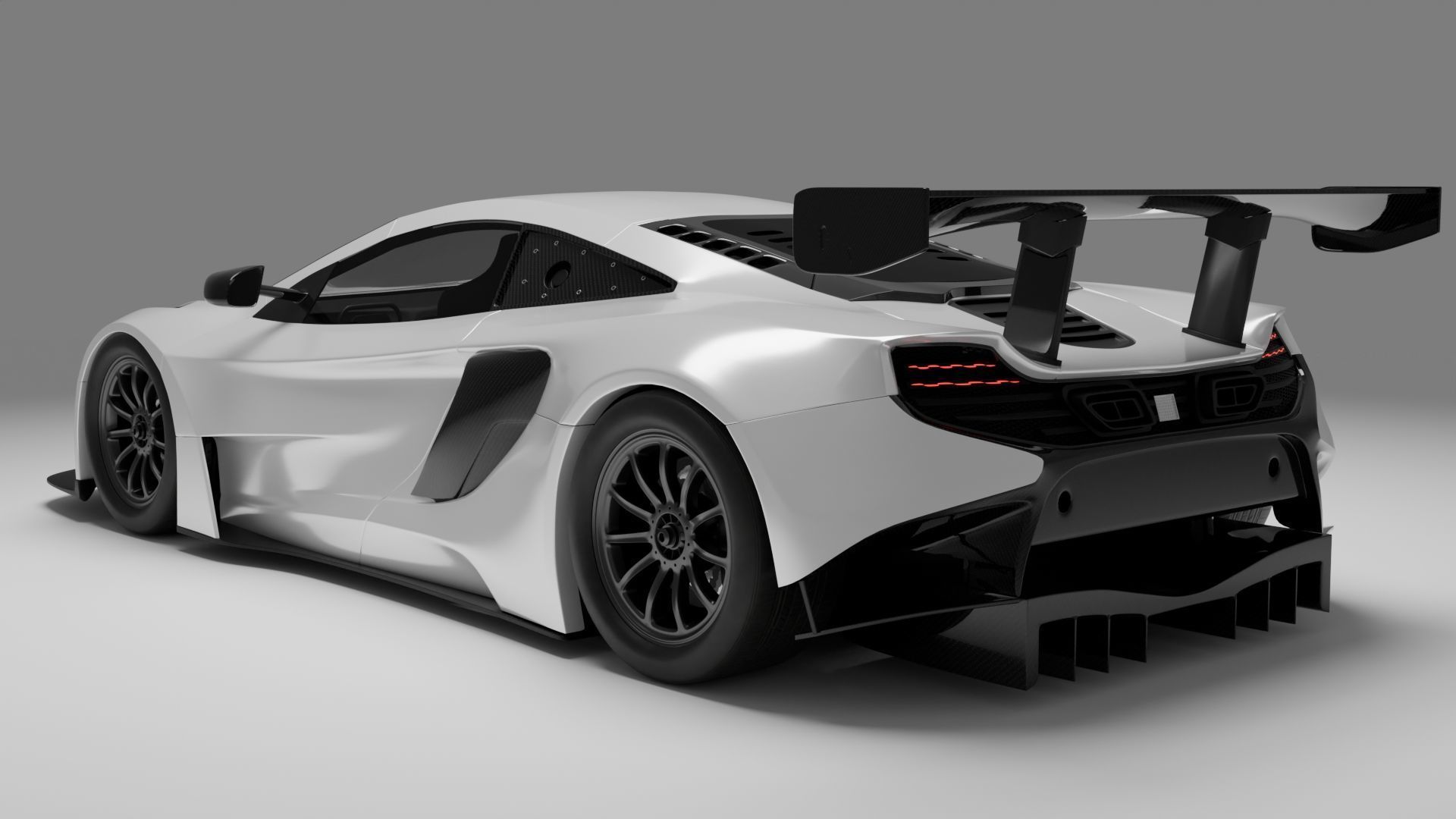 McLaren P1 Race Spec High-Poly 3D Model Low-poly 3D model_2