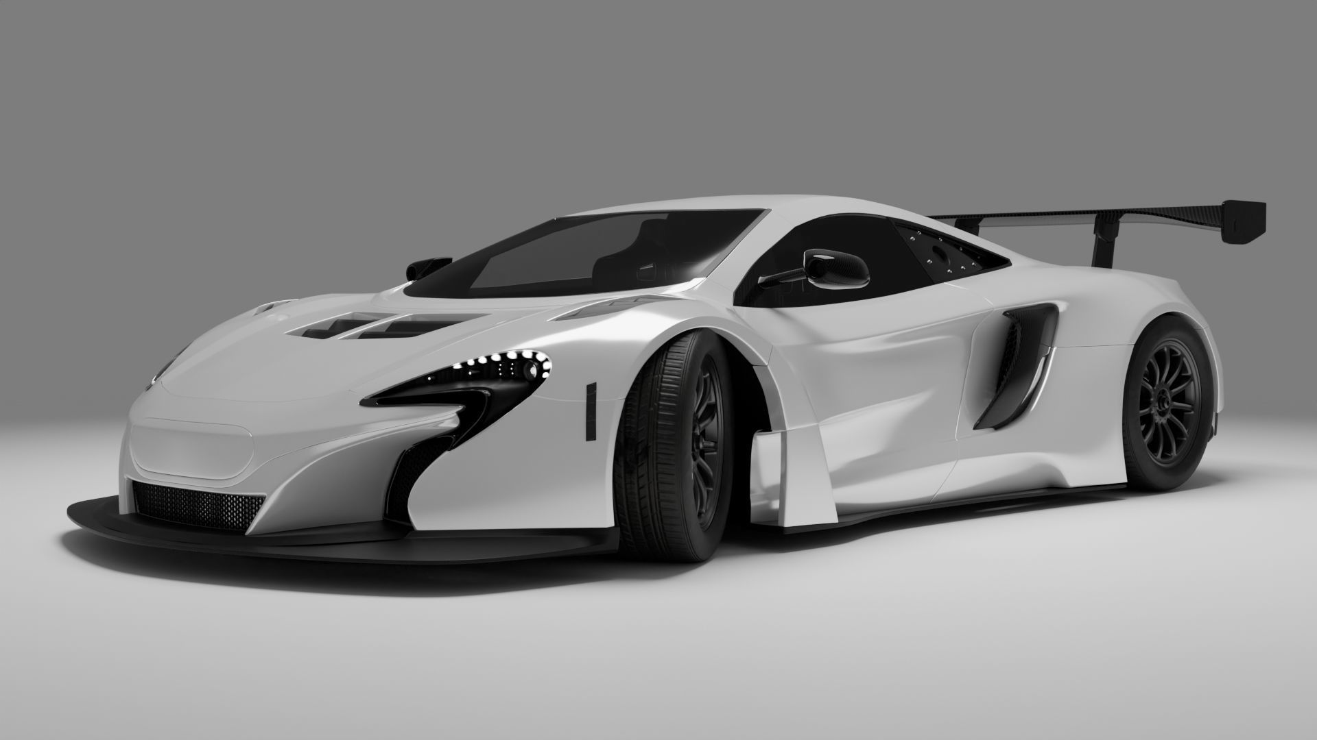 McLaren P1 Race Spec High-Poly 3D Model Low-poly 3D model_6