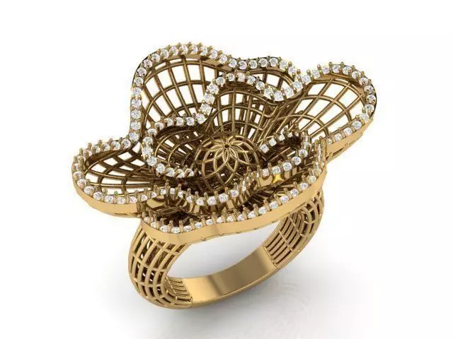 Flower mesh Ring 3D print model