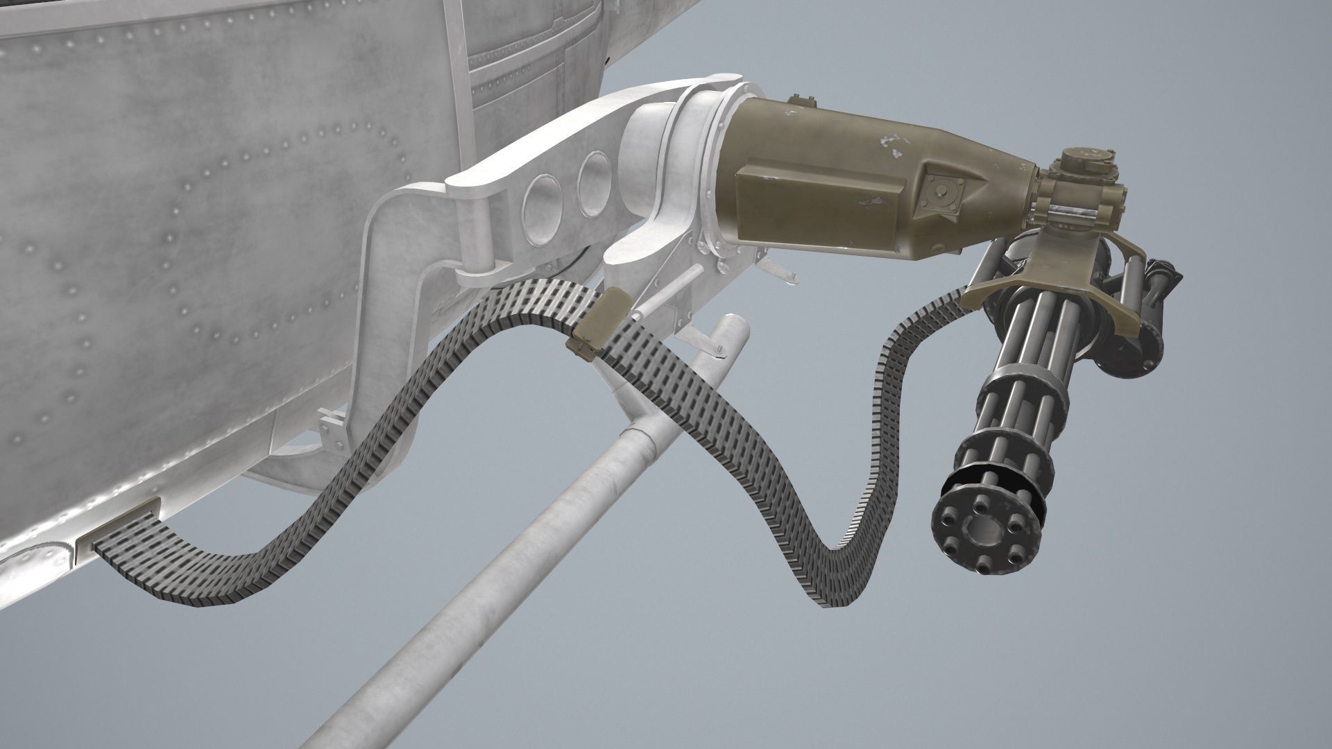 Bell UH-1B Blank Livery Static Low-poly 3D model_26