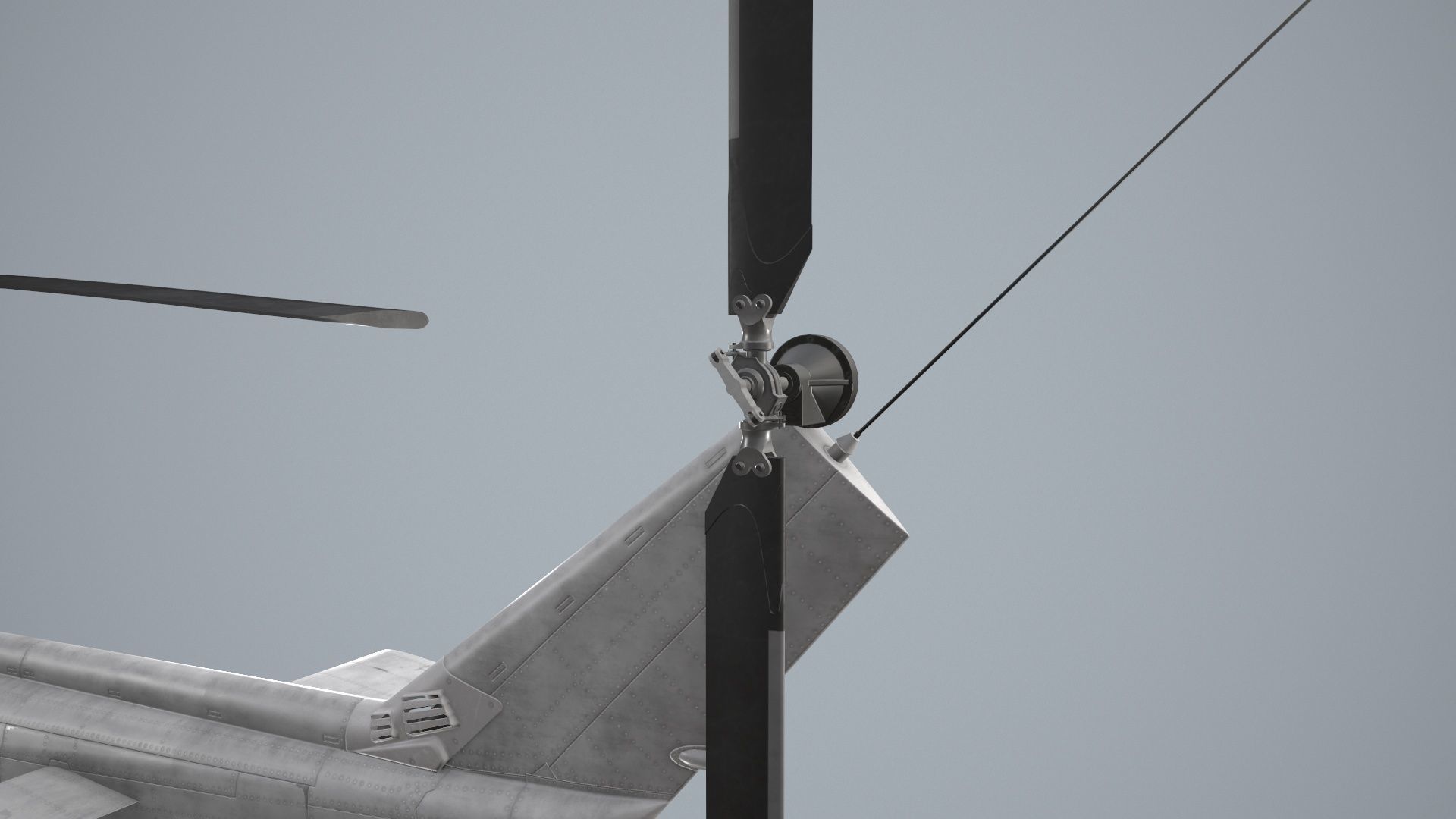 Bell UH-1B Blank Livery Static Low-poly 3D model_8