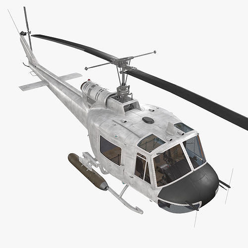 Bell UH-1B Blank Livery Static Low-poly 3D model
