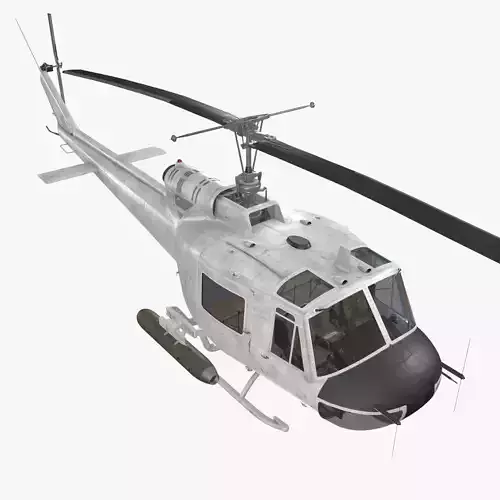 Bell UH-1B Blank Livery Static Low-poly 3D model