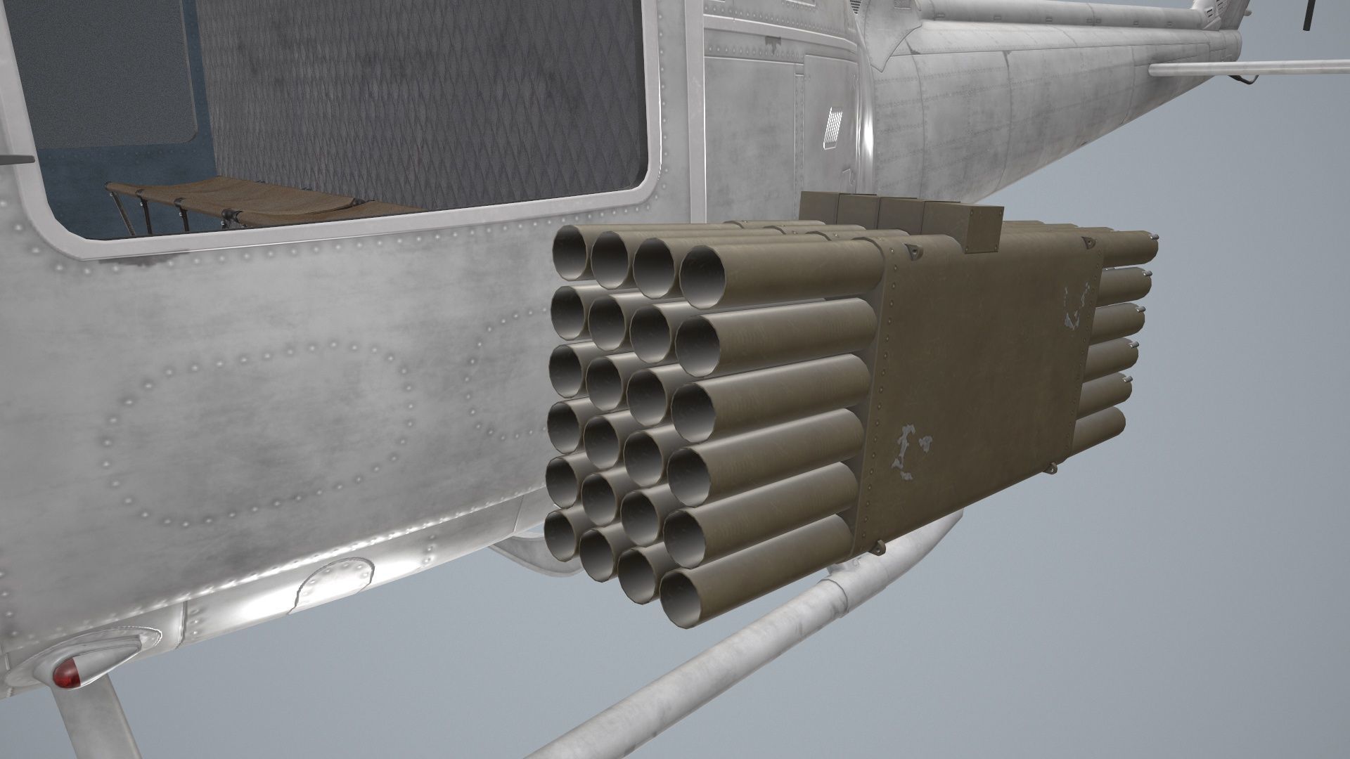 Bell UH-1B Blank Livery Static Low-poly 3D model_20