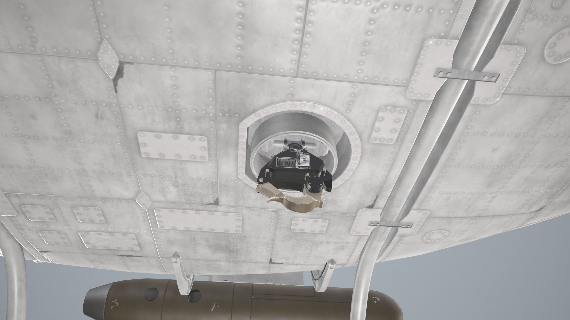 Bell UH-1B Blank Livery Static Low-poly 3D model_13