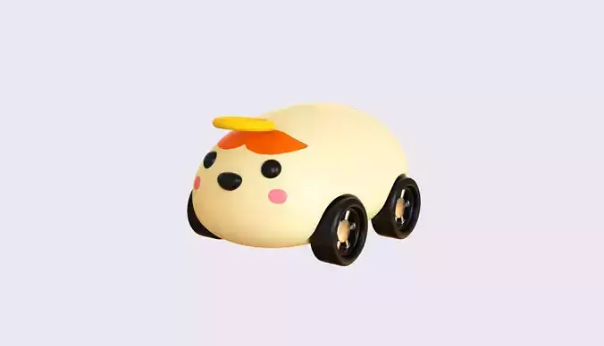 Cartoon Angel Car Cute Low-poly 3D model