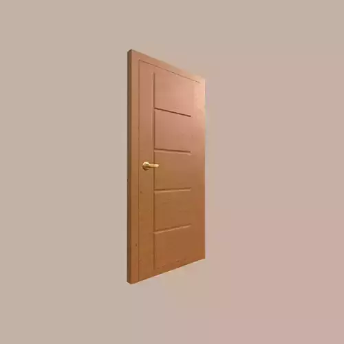 Wooden Interior Door with Golden Handle