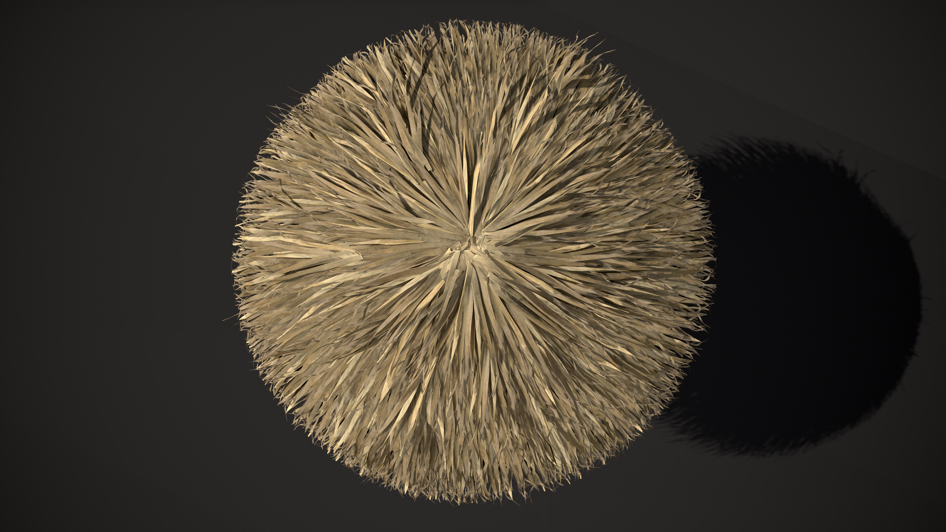 Tropical Thatch Beach Umbrella Low-poly 3D model_5