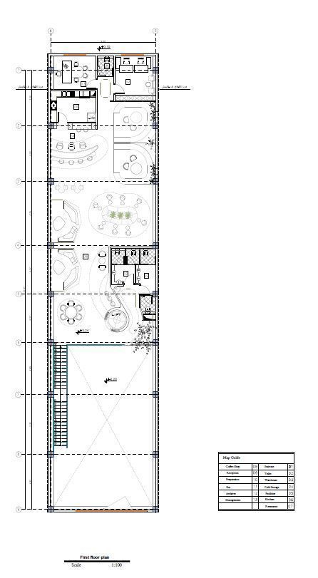 Modern Duplex Cafe Restaurant 2D Architectural  3D model_3