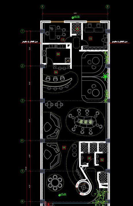 Modern Duplex Cafe Restaurant 2D Architectural  3D model_12