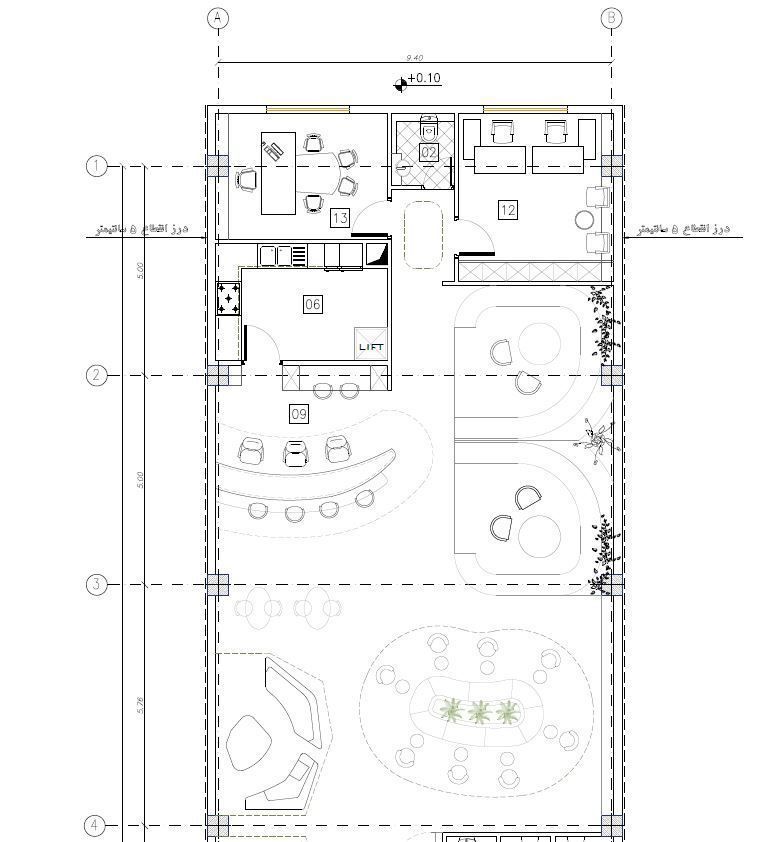 Modern Duplex Cafe Restaurant 2D Architectural  3D model_8