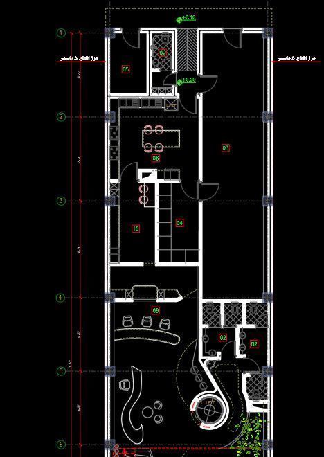 Modern Duplex Cafe Restaurant 2D Architectural  3D model_11