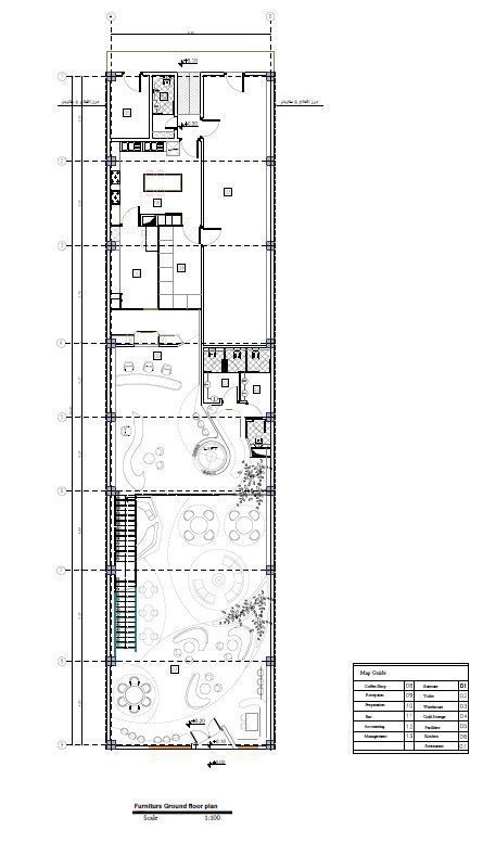 Modern Duplex Cafe Restaurant 2D Architectural  3D model_2