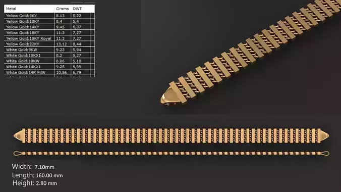 Ultra light shiny gold bracelet