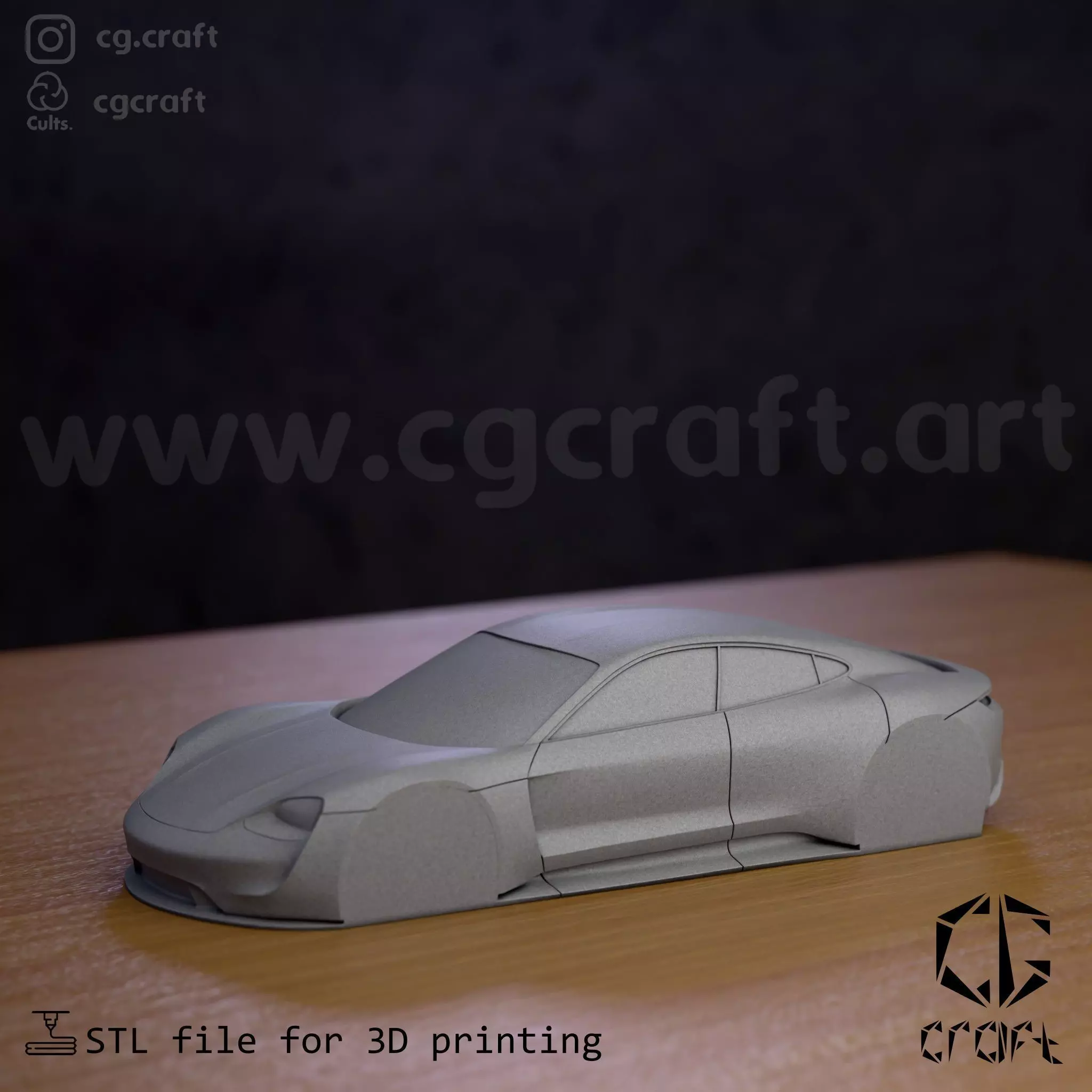 Porsche Mission E 2 versions 3D print model