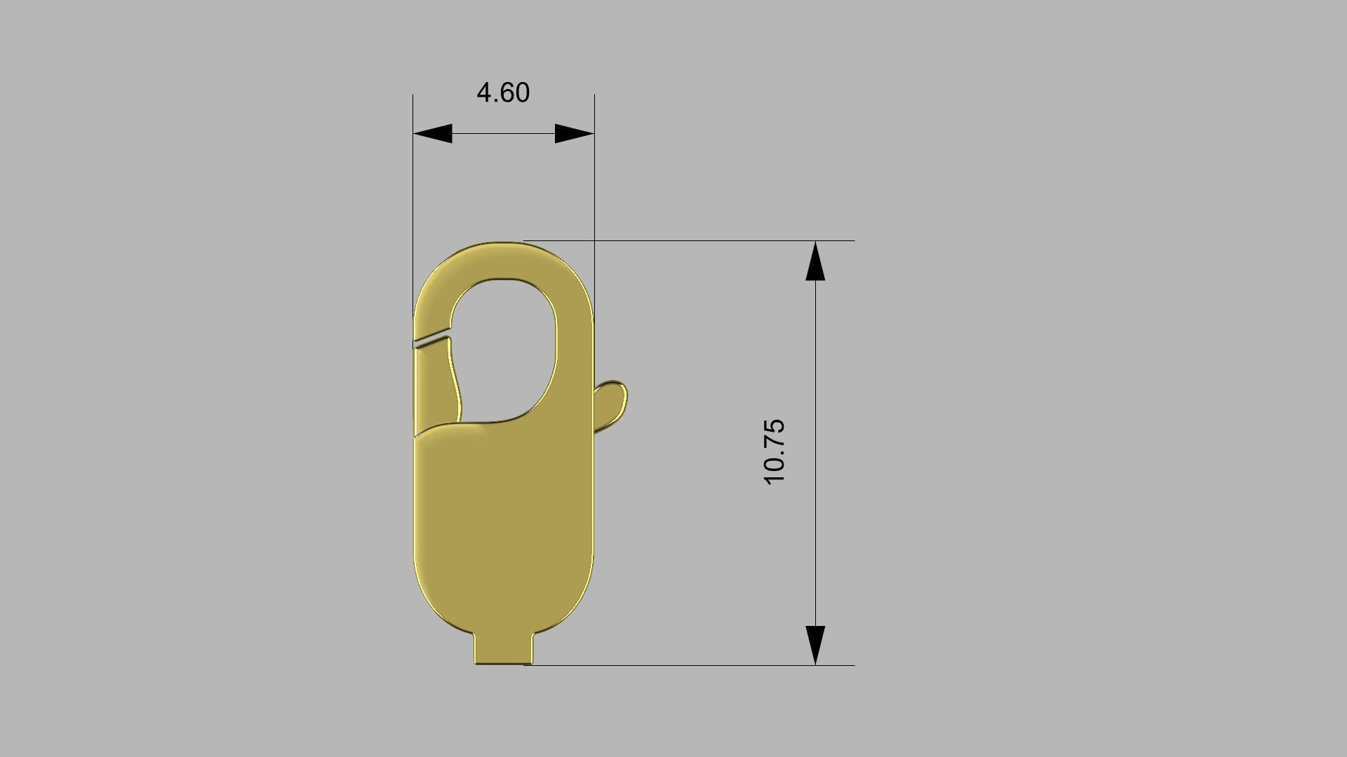 Lobster Clasp  3D Model 3D print model_9