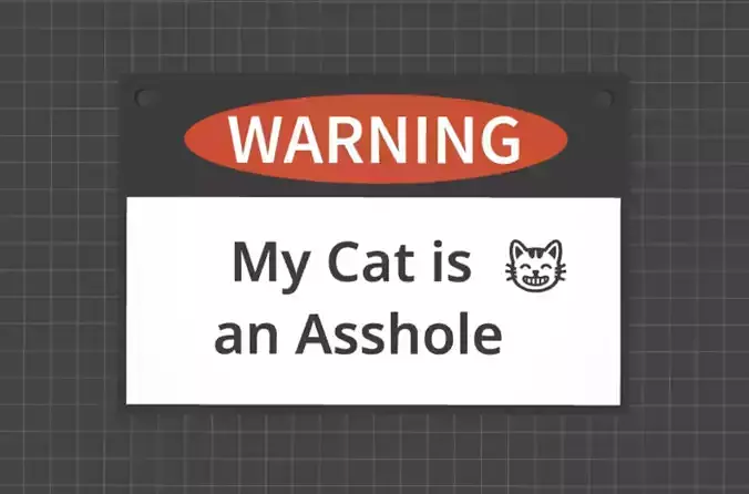 Warning Cat Sign