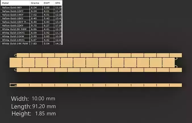 Ultra light shiny gold bracelet