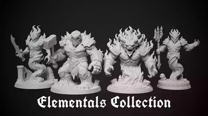 Elementals Collection - 3d print miniatures 