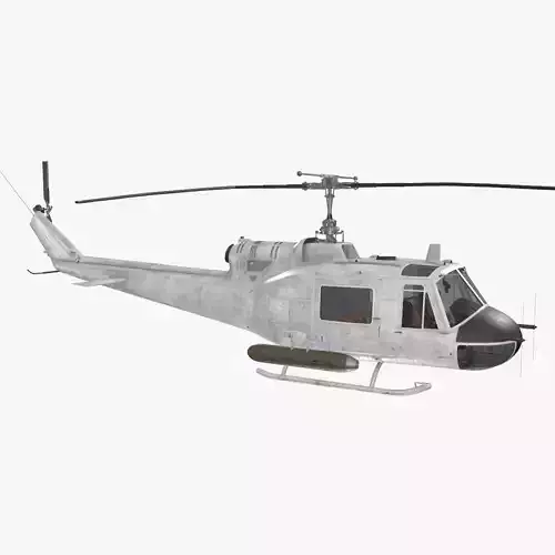 Bell UH-1B Blank Livery Basic Animation Low-poly 3D model