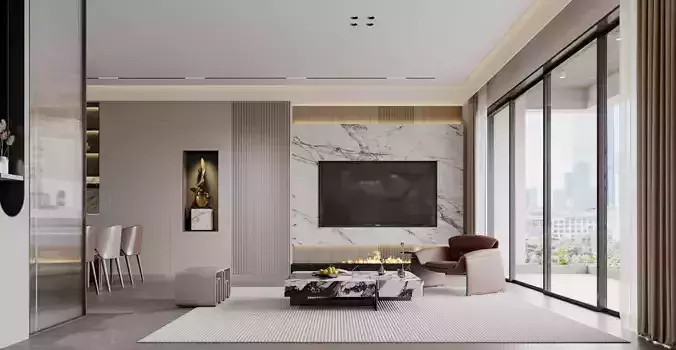 modern living room dining room interior scenes 