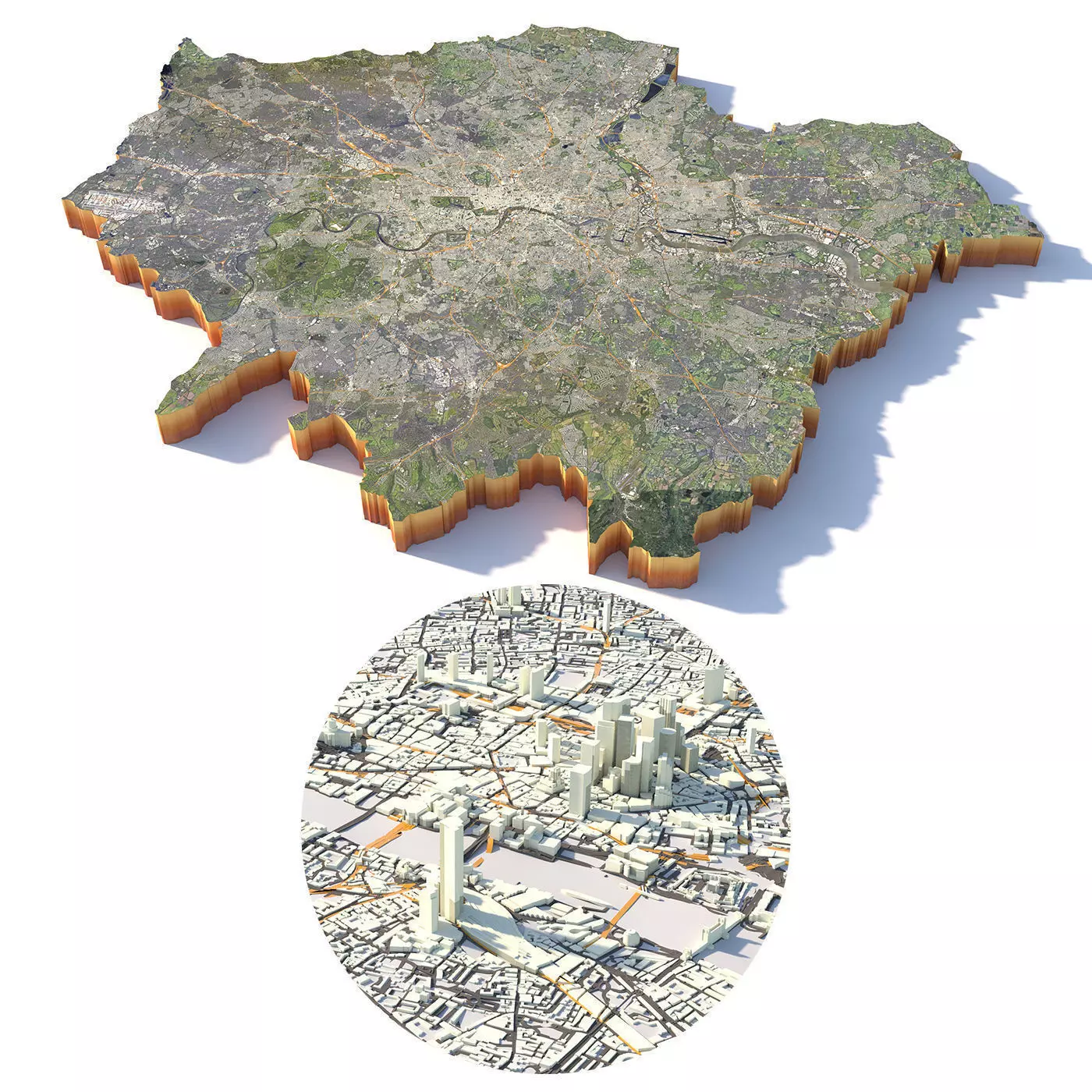 London City in UK 3D model_0