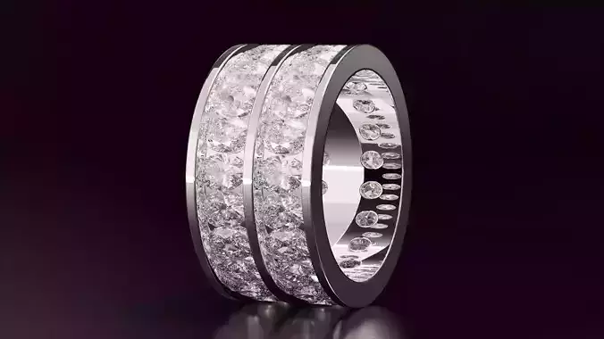 2line Channel Set Oval Eternity Ring 5712CT EU54