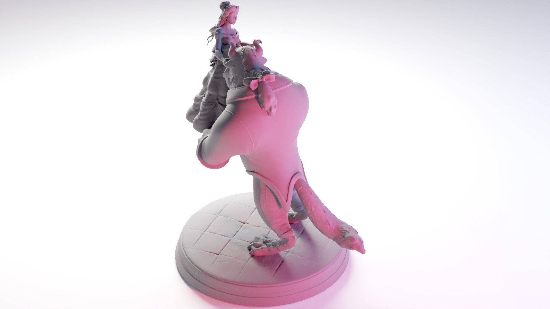 The Beauty and The Beast stl -Fantasy Tale STL Sculpture 3D print model_22