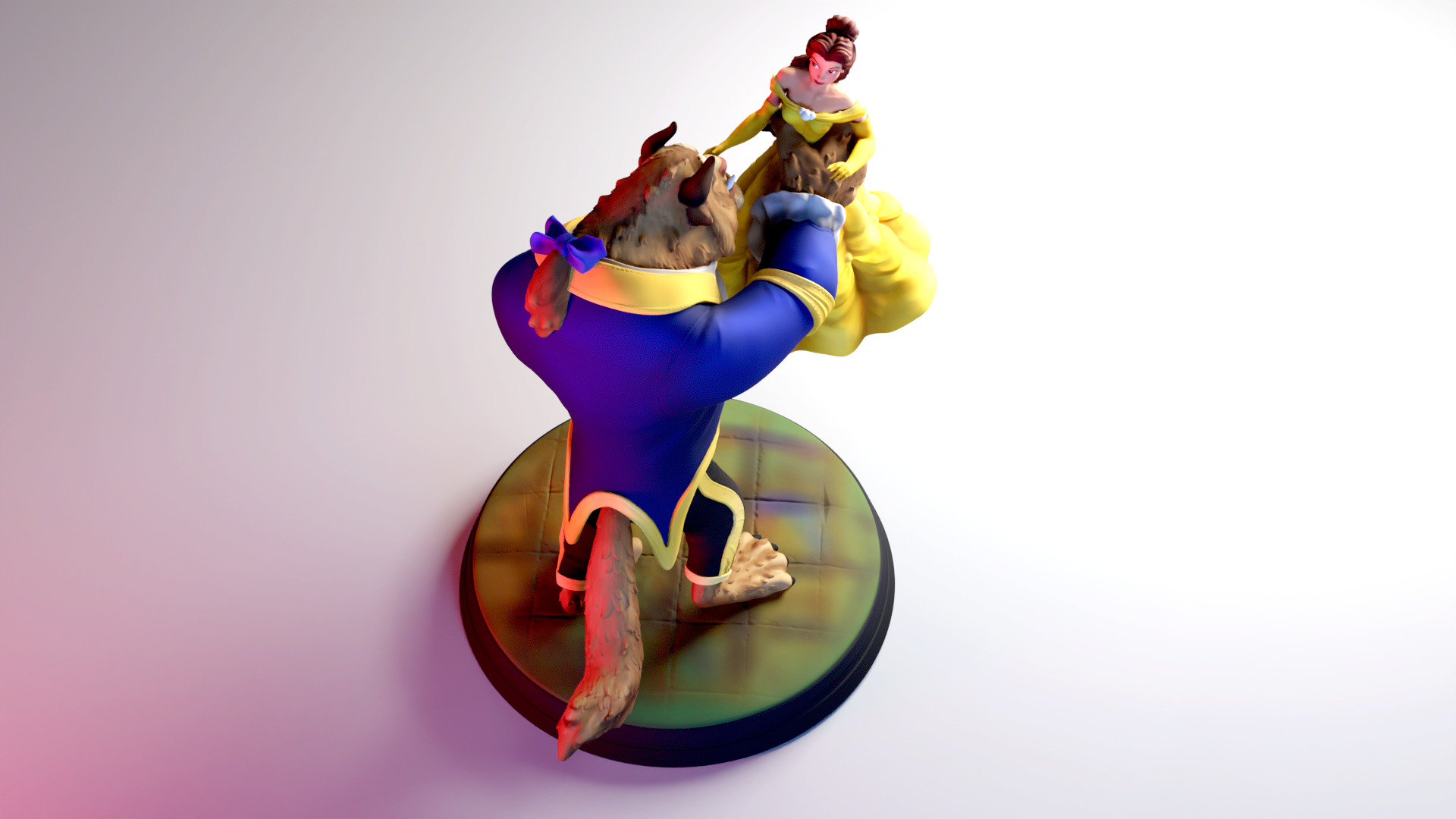 The Beauty and The Beast stl -Fantasy Tale STL Sculpture 3D print model_9