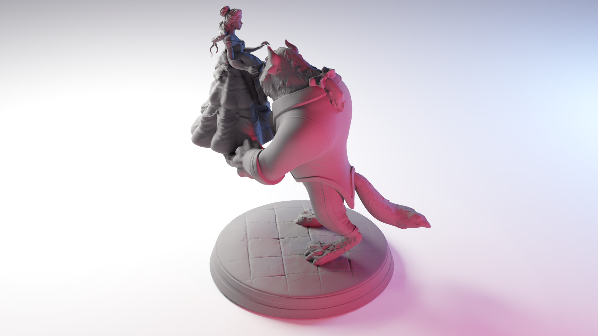 The Beauty and The Beast stl -Fantasy Tale STL Sculpture 3D print model_10