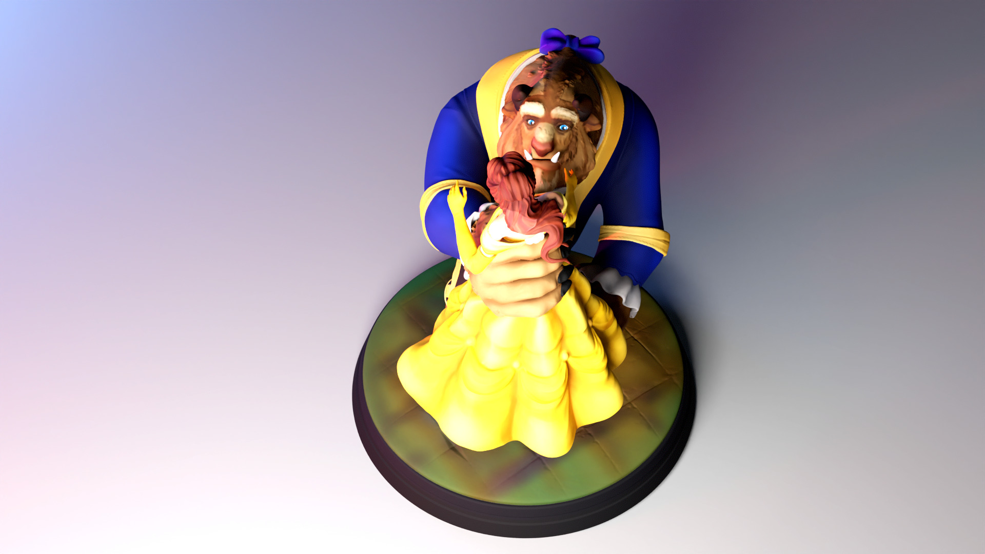 The Beauty and The Beast stl -Fantasy Tale STL Sculpture 3D print model_11
