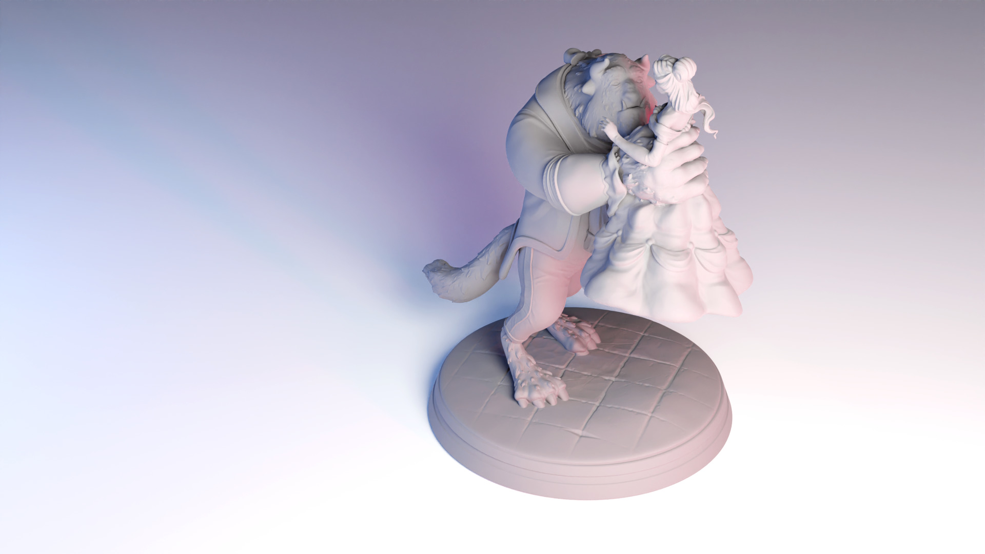 The Beauty and The Beast stl -Fantasy Tale STL Sculpture 3D print model_21