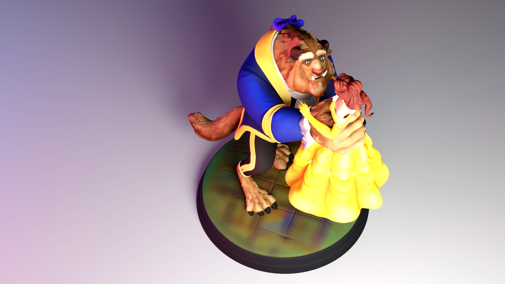 The Beauty and The Beast stl -Fantasy Tale STL Sculpture 3D print model_6