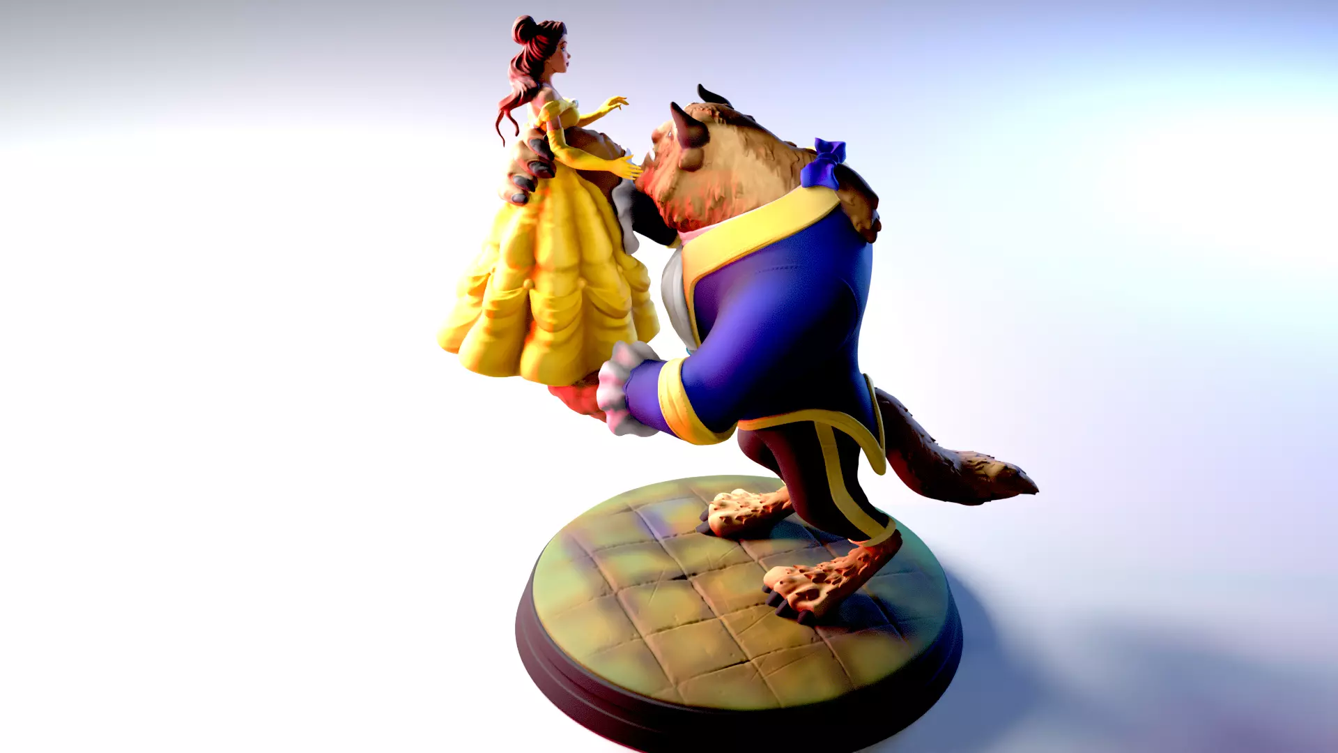 The Beauty and The Beast stl -Fantasy Tale STL Sculpture 3D print model_0