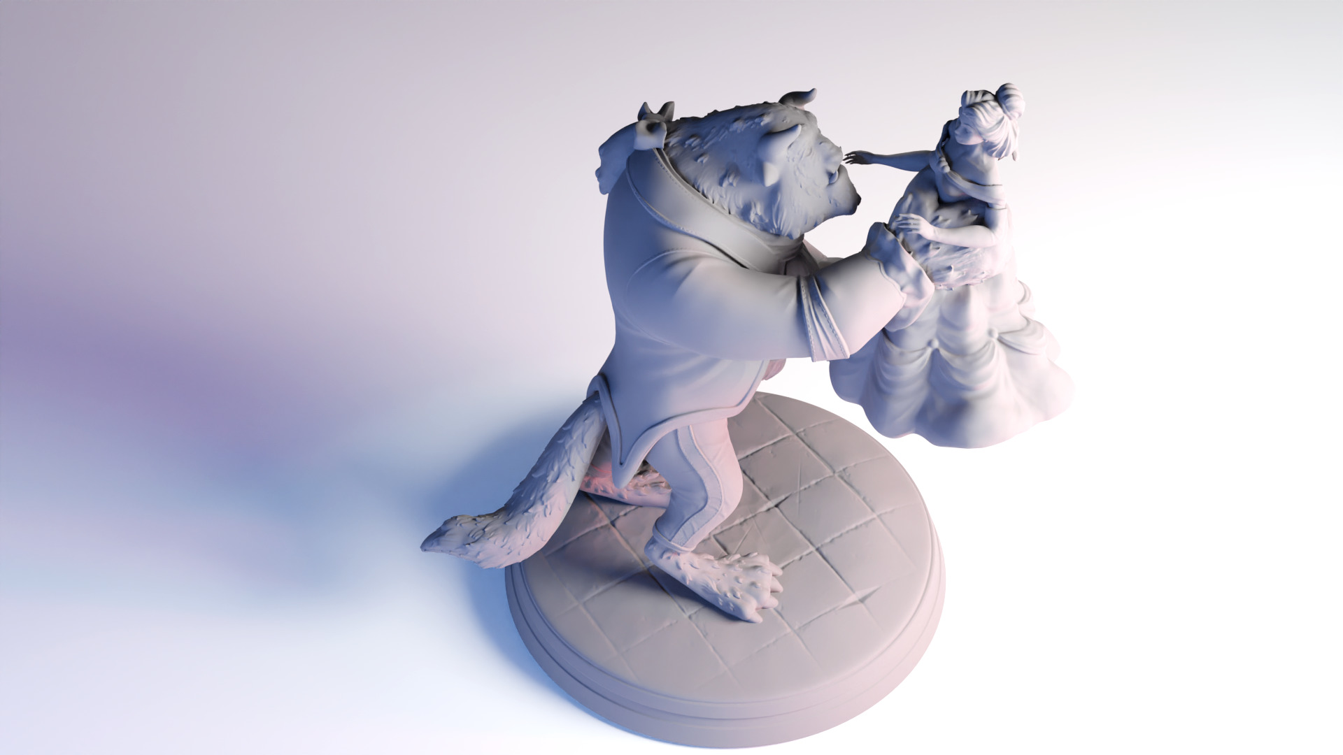 The Beauty and The Beast stl -Fantasy Tale STL Sculpture 3D print model_20