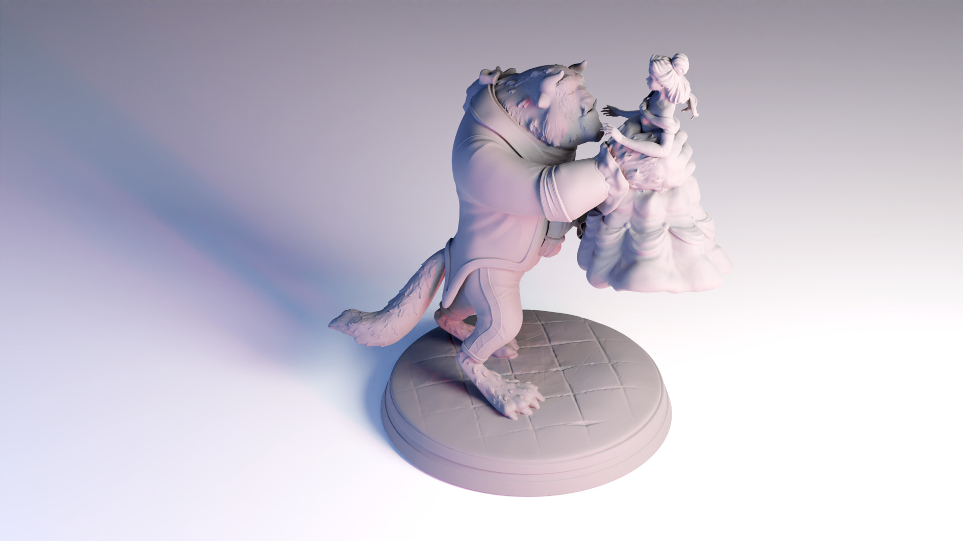 The Beauty and The Beast stl -Fantasy Tale STL Sculpture 3D print model_17