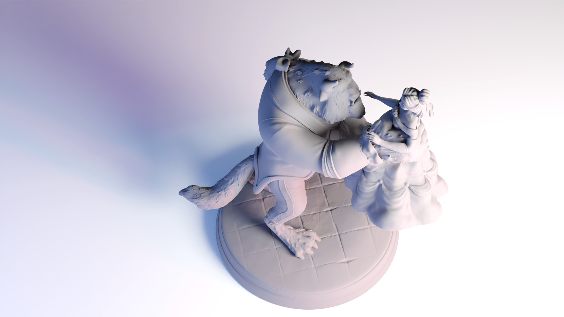 The Beauty and The Beast stl -Fantasy Tale STL Sculpture 3D print model_3