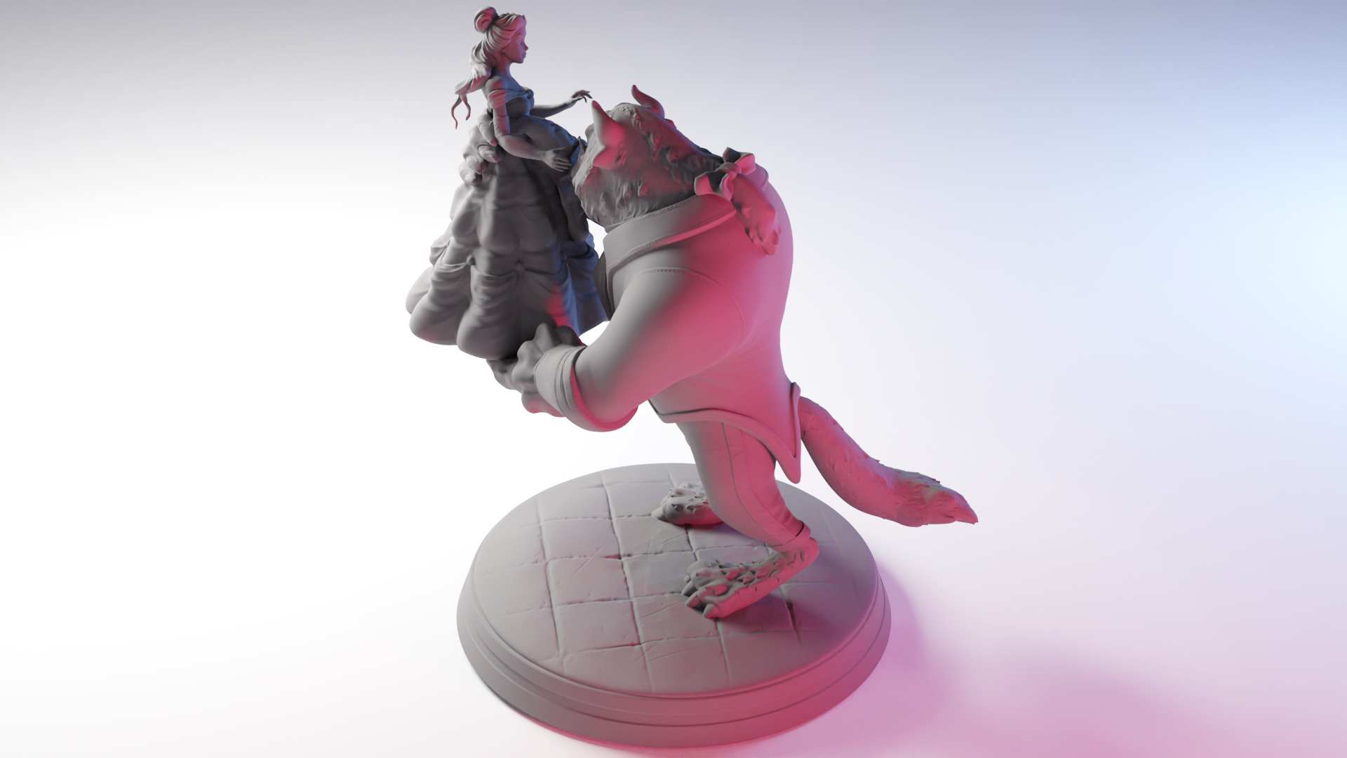 The Beauty and The Beast stl -Fantasy Tale STL Sculpture 3D print model_26