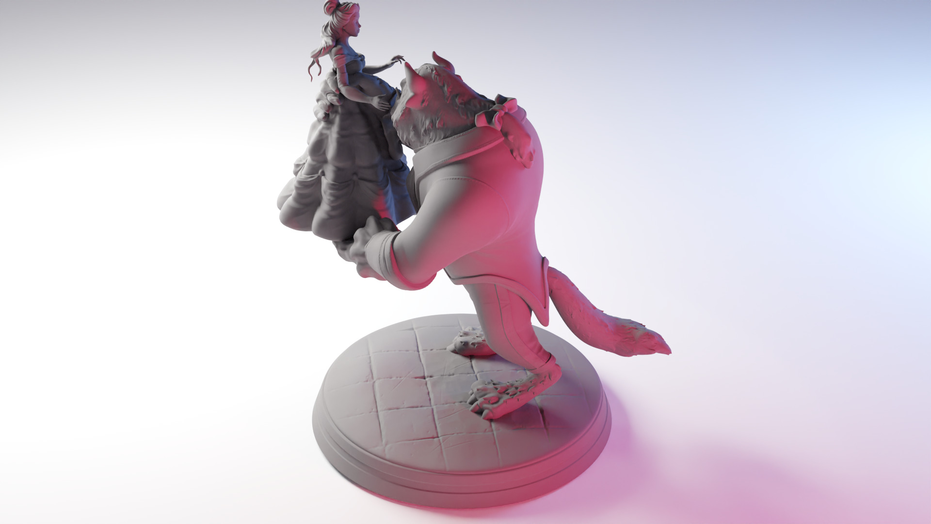 The Beauty and The Beast stl -Fantasy Tale STL Sculpture 3D print model_23