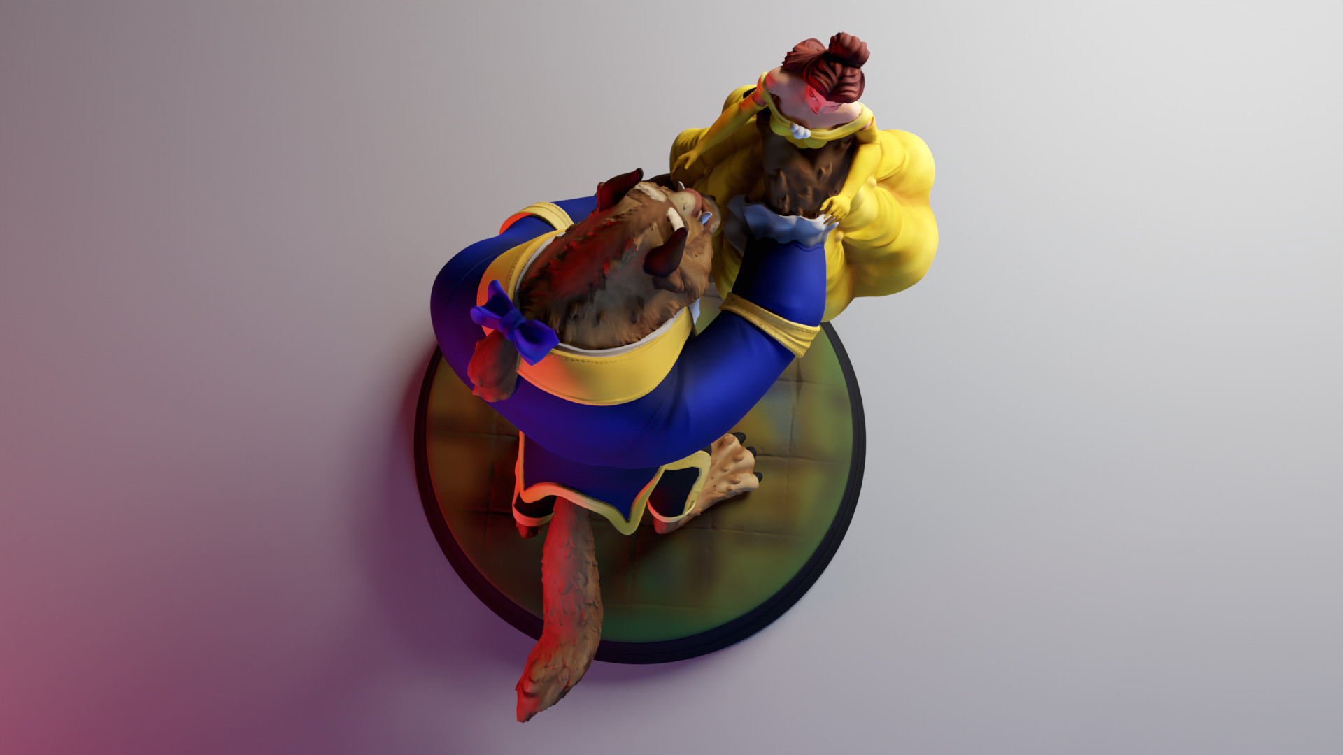 The Beauty and The Beast stl -Fantasy Tale STL Sculpture 3D print model_15