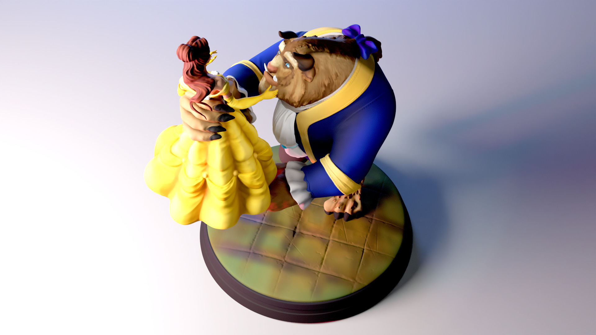 The Beauty and The Beast stl -Fantasy Tale STL Sculpture 3D print model_5